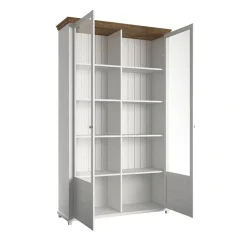 Garnero Arredamenti Vetrina 126x200h cm 2 ante soggiorno rovere Texel Bianco Frassinato Best