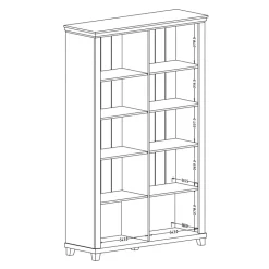 Garnero Arredamenti Vetrina 126x200h cm 2 ante soggiorno rovere Texel Bianco Frassinato Best