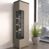 Garnero Arredamenti Vetrina 55x180h cm moderna beige grigio Matt Best