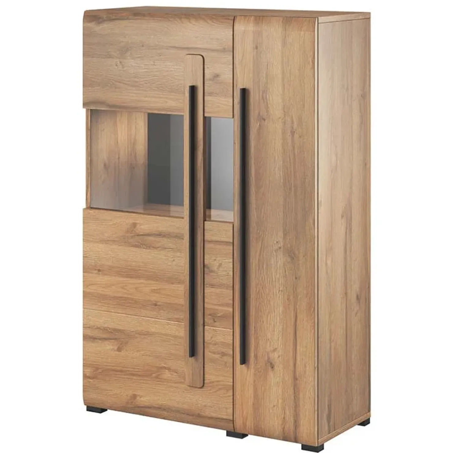 Garnero Arredamenti Vetrinetta bassa 90x136h cm 2 ante soggiorno rovere Maiorca Clearance