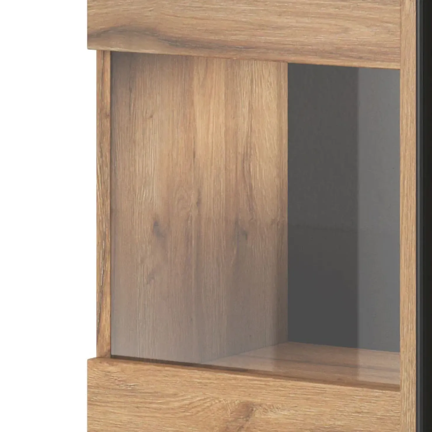 Garnero Arredamenti Vetrinetta bassa 90x136h cm 2 ante soggiorno rovere Maiorca Clearance