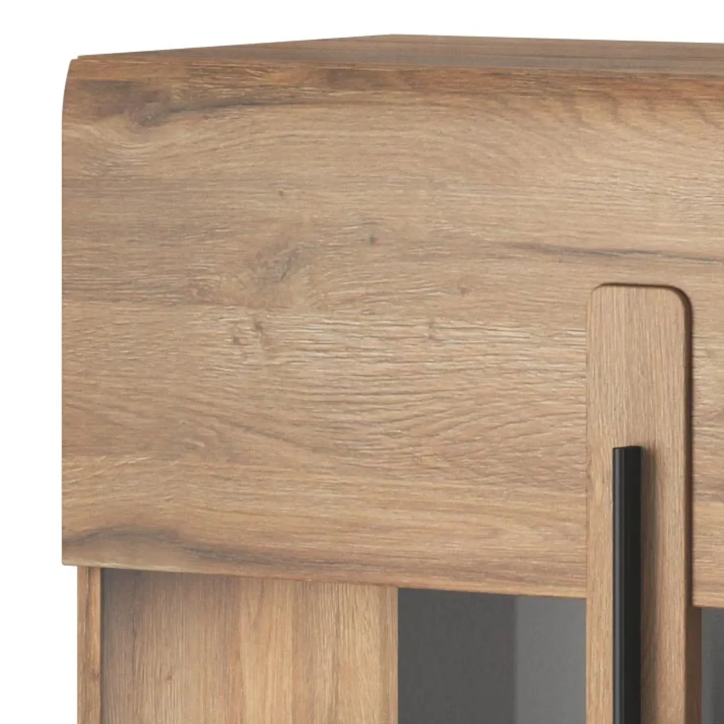 Garnero Arredamenti Vetrinetta bassa 90x136h cm 2 ante soggiorno rovere Maiorca Clearance