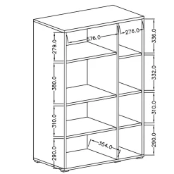 Garnero Arredamenti Vetrinetta bassa 90x136h cm 2 ante soggiorno rovere Maiorca Clearance