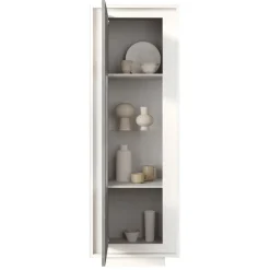 Garnero Arredamenti Vetrinetta 67x197cm 1 anta moderna bianco opaco grigio cemento Deluxe Cemento - Bianco opaco Online