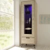 Garnero Arredamenti Vetrinetta 56x177h cm 1 anta 1 cassetto sherwood oak Juvena