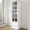 Garnero Arredamenti Vetrinetta 62x201h cm 1 anta 2 cassetti bianco rovere Relaxio Discount