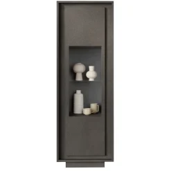 Garnero Arredamenti Vetrinetta 67x197h cm 1 anta moderna Deluxe Antracite Discount