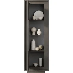 Garnero Arredamenti Vetrinetta 67x197h cm 1 anta moderna Deluxe Antracite Discount