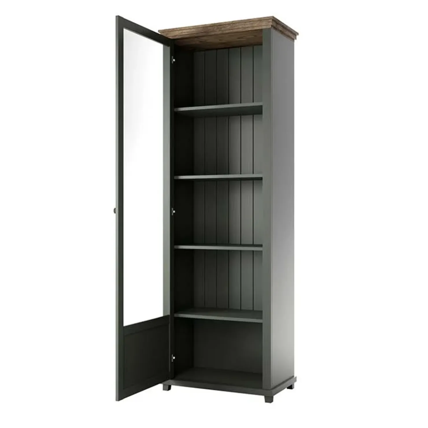 Garnero Arredamenti Vetrinetta 71x200h cm 1 anta sinistra soggiorno quercia Texel Verde New