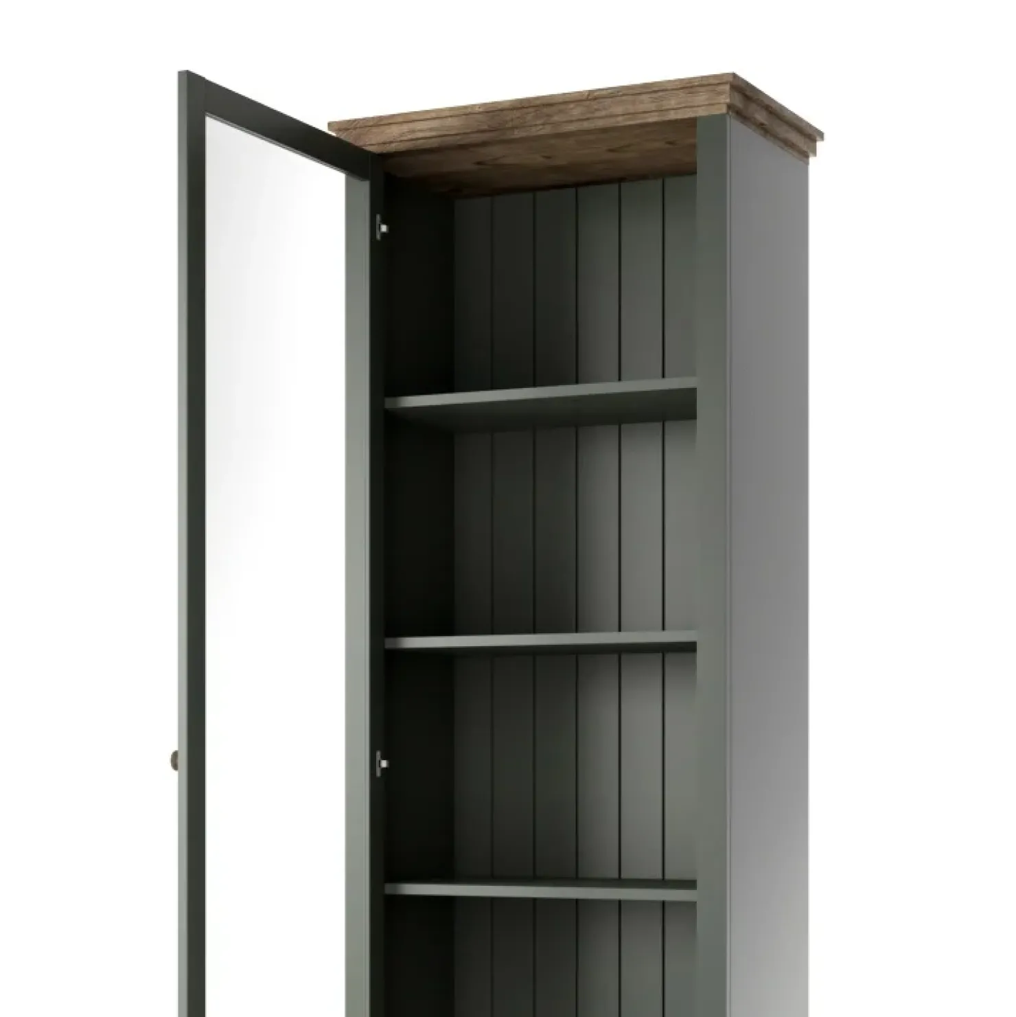 Garnero Arredamenti Vetrinetta 71x200h cm 1 anta sinistra soggiorno quercia Texel Verde New