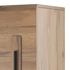 Garnero Arredamenti Vetrinetta 60x204h cm 1 anta soggiorno moderna rovere nero Maiorca Best