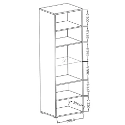 Garnero Arredamenti Vetrinetta 60x204h cm 1 anta soggiorno moderna rovere nero Maiorca Best