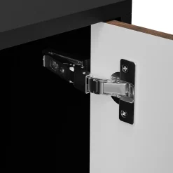 Garnero Arredamenti Vetrinetta 53x182h cm 1 anta soggiorno noce nero Wild Noce - Nero opaco