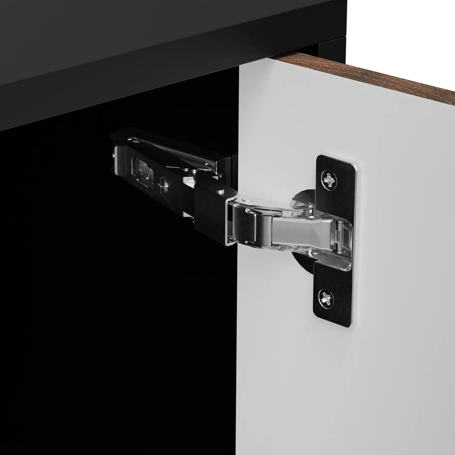 Garnero Arredamenti Vetrinetta 53x182h cm 1 anta soggiorno noce nero Wild Noce - Nero opaco