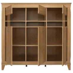 Garnero Arredamenti Vetrinetta 156x151h cm 3 ante 4 cassetti rovere scuro Lucca New