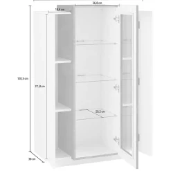 Garnero Arredamenti Vetrinetta 80x121h cm 2 ante bianco lucido nero opaco Milos Gihome® Bianco Lucido - Ossido Online