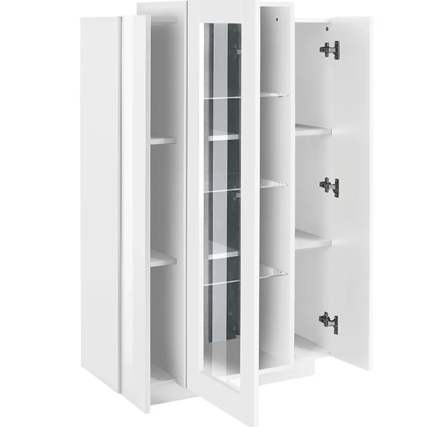 Garnero Arredamenti Vetrinetta 80x121h cm 2 ante Milos Gihome® Bianco Lucido Discount