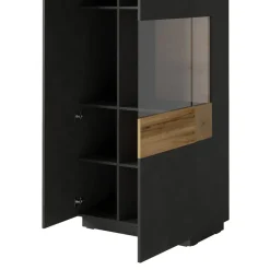 Garnero Arredamenti Vetrinetta 80x207h cm 2 ante destra antracite rovere Bahama Antracite - Rovere Rustico Online