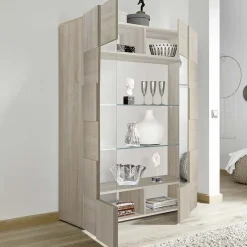 Garnero Arredamenti Vetrinetta 121x166h cm 2 ante moderna samoa Obsession Rovere Outlet