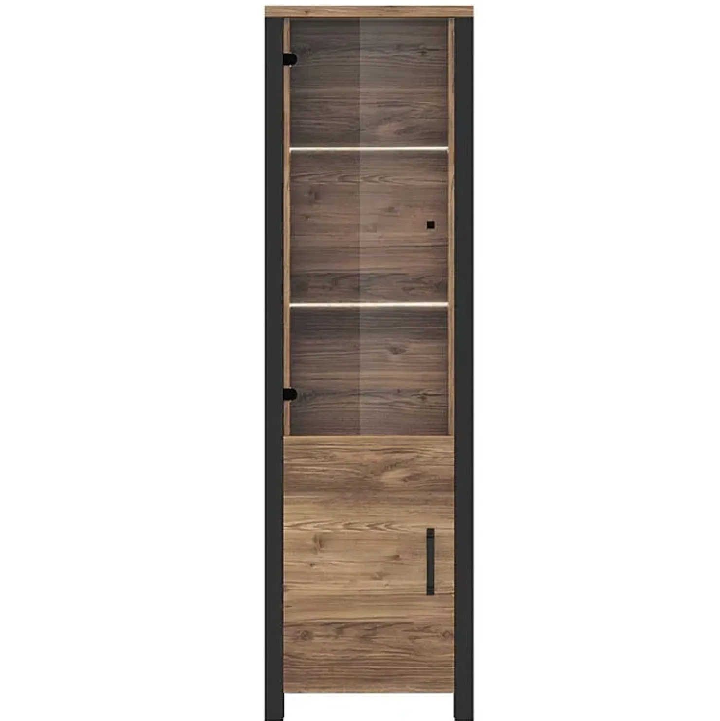 Garnero Arredamenti Vetrinetta 56x191h cm 2 ante quercia nero opaco Nebraska