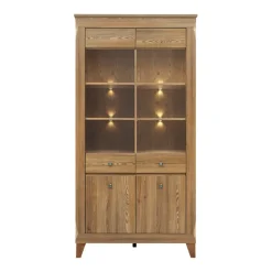 Garnero Arredamenti Vetrinetta 102x202h cm 4 ante rovere scuro Lucca Sale