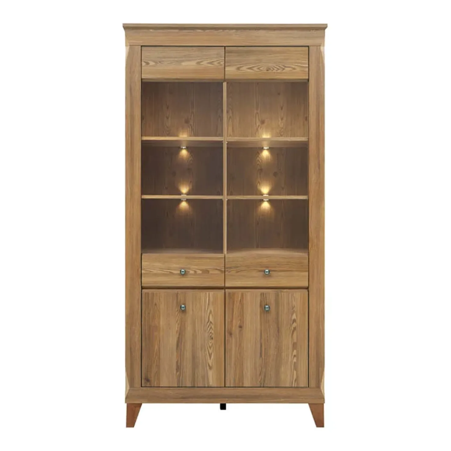 Garnero Arredamenti Vetrinetta 102x202h cm 4 ante rovere scuro Lucca Sale