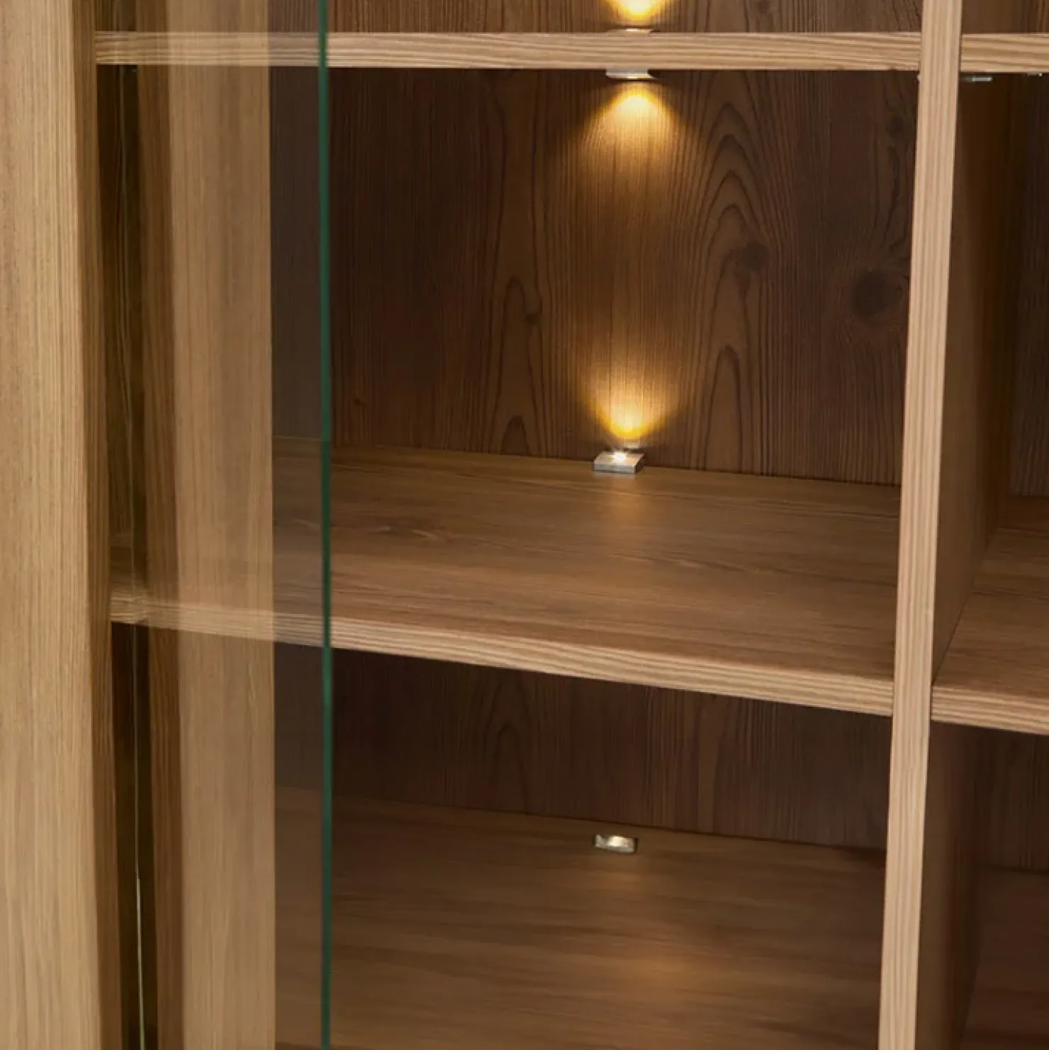 Garnero Arredamenti Vetrinetta 102x202h cm 4 ante rovere scuro Lucca Sale