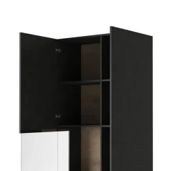 Garnero Arredamenti Vetrinetta 80x207h cm 2 ante sinistra moderna antracite rovere Bahama Antracite - Rovere Rustico Outlet