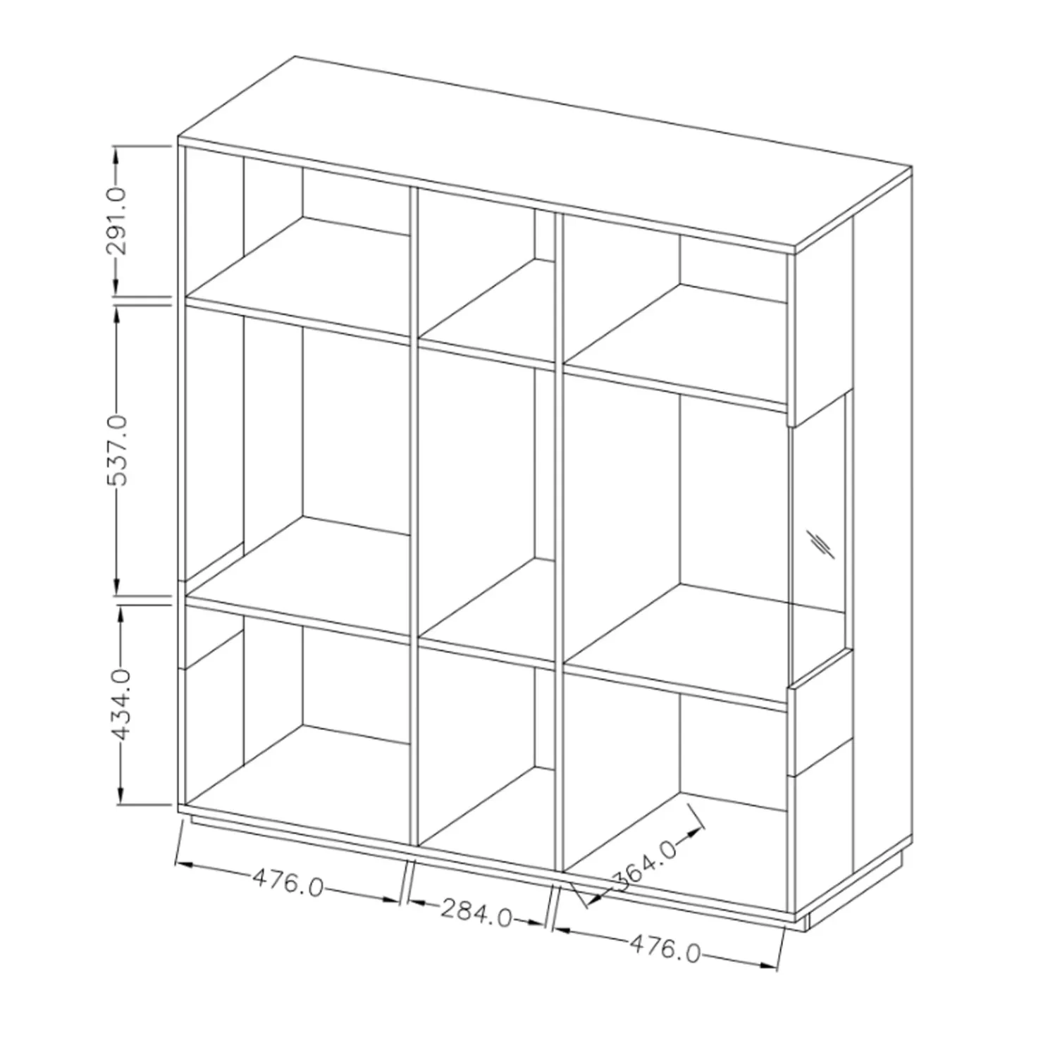 Garnero Arredamenti Vetrinetta 130x139h cm 3 ante soggiorno antracite rovere Bahama Antracite - Rovere Rustico Clearance