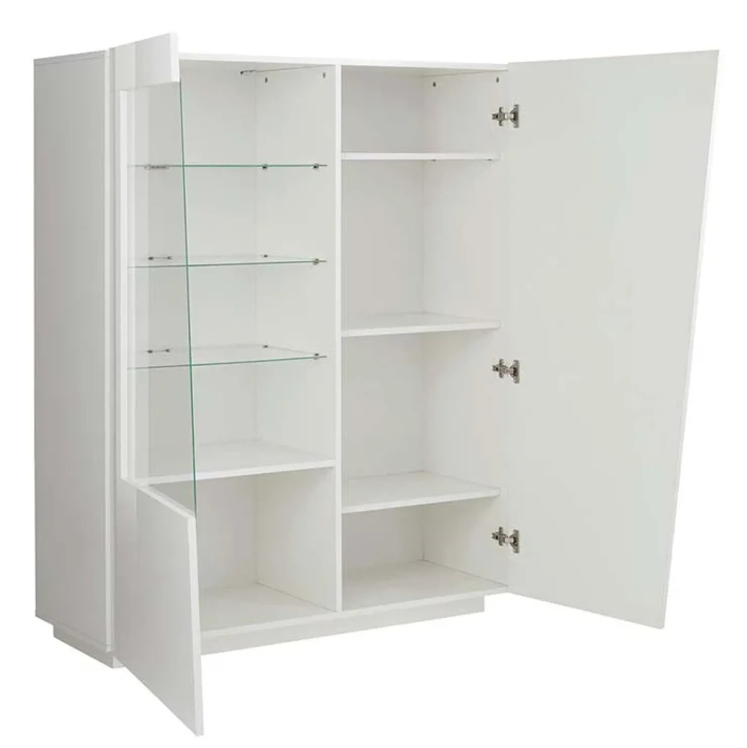 Garnero Arredamenti Vetrinetta 120x146h cm 2 ante soggiorno Candia Gihome® Bianco Lucido Clearance