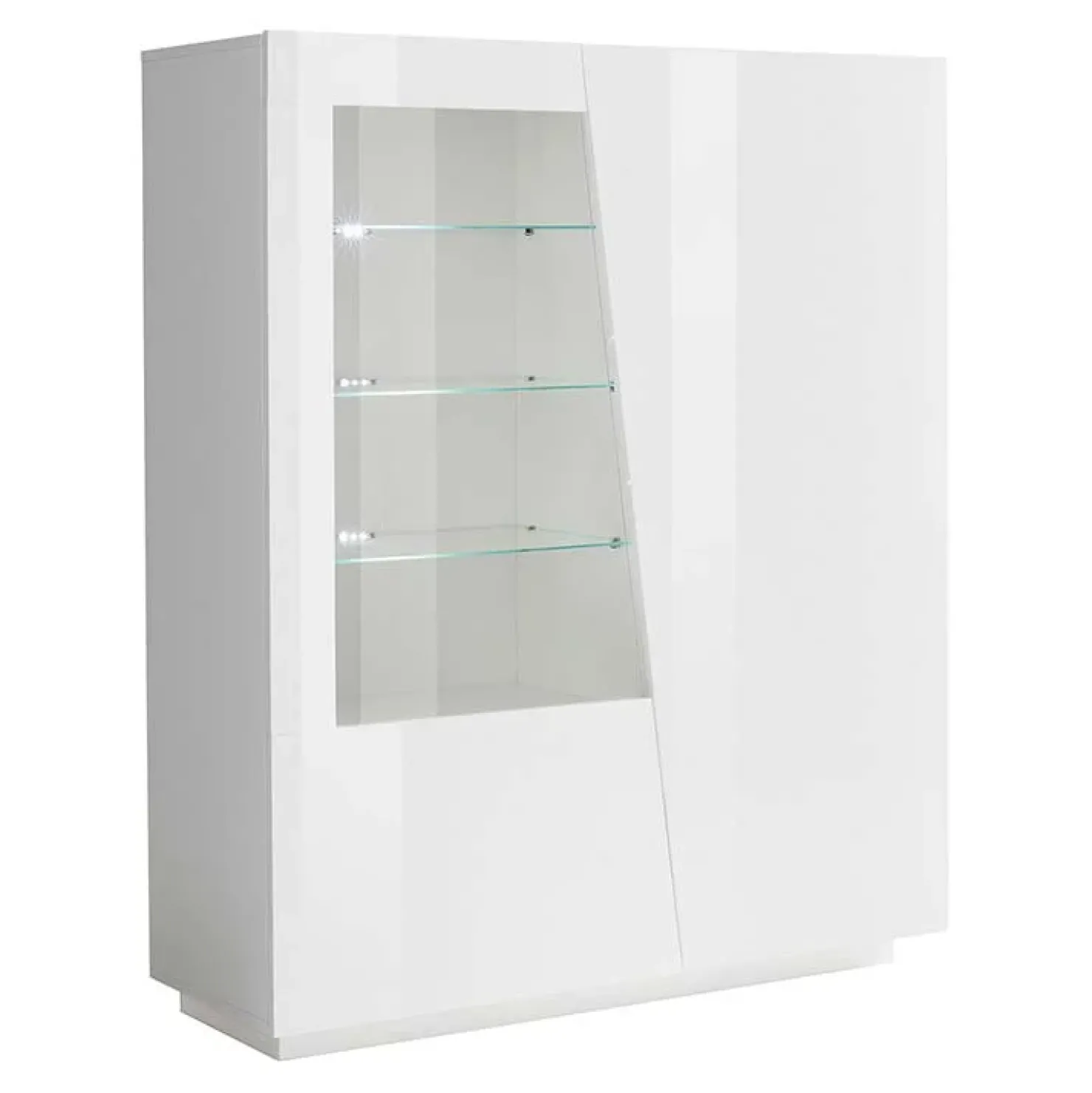 Garnero Arredamenti Vetrinetta 120x146h cm 2 ante soggiorno Candia Gihome® Bianco Lucido Clearance