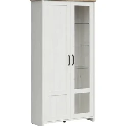Garnero Arredamenti Vetrinetta 102x201h cm 2 ante soggiorno bianco frassinato rovere Lars Sale