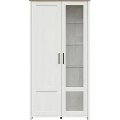 Garnero Arredamenti Vetrinetta 102x201h cm 2 ante soggiorno bianco frassinato rovere Lars Sale