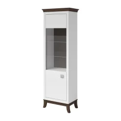 Garnero Arredamenti Vetrinetta 66x207h cm1 anta soggiorno bianco lucido rovere scuro Umag Bianco Lucido - Wengè Online